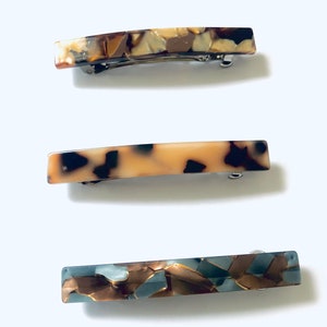 3.5&quot; Tortoise Shell French Barrette | Non-Slip French Acetate Barrette | Cellulose Barrette | Ponytail Hair Clip for Women | French Barrette