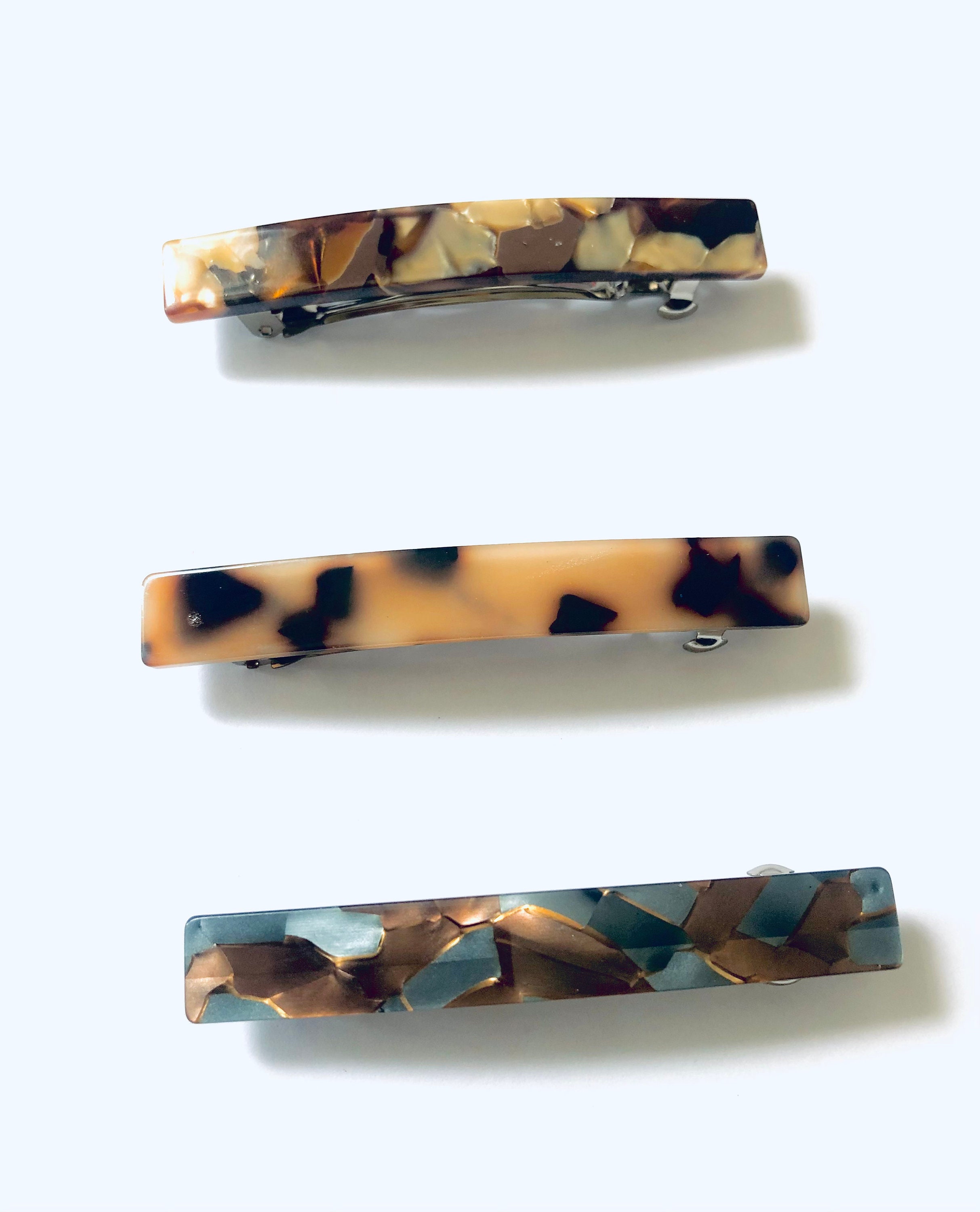 Tortoise Shell French Barrette | Acetate Ponytail Hair Clip  display picture 1