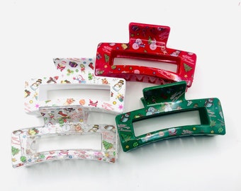 1-4 Christmas Claw Clips | Christmas Hair Clips | Holiday Hair Devor | Claw Clips