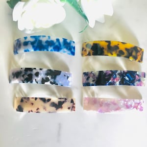 4” Non-Slip Acetate French Barrette |  Tortoise Shell Hair Barrette| Geometric Hair Clip Barrettes  for Thick Hair| Ponytail Hair Clip |