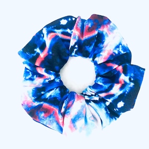 Tie Dye Scrunchies| Hair Decor| Jumbo Scrunchies| Navy Blue Scrunchies| Women Fabric Scrunchies| Fabric Hair Ties