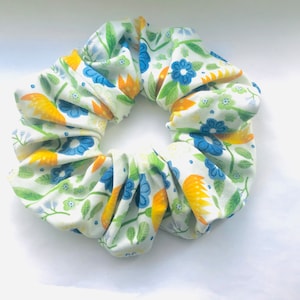 Jumbo Scrunchies| Floral Hair Decor| Bamboo Fabric Scrunchies| Fabric Scrunchies for Women| Hair Ties Scrunchies