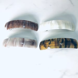 4PC -4” Non-Slip French Barrette |Tortoise Shell Hair Clip Barrette | Geometric Hair Clip Barrettes | Ponytail Hair Clip | Hair Clip for Her