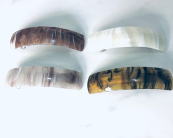 4PC -4” Non-Slip French Barrette |Tortoise Shell Hair Clip Barrette | Geometric Hair Clip Barrettes | Ponytail Hair Clip | Hair Clip for Her