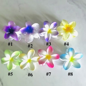 3 Pc Acrylic Claw Clips | Claw Clips for Thick Hair | Hawaiian Flower Clip | Thick Hair Clip| Coconut Girl Large Claw Clips for Women