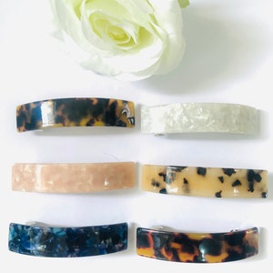 3.5” Non-Slip Acetate Barrette  |Tortoise Shell Hair Barrette| Geometric Hair Clip Barrettes  for Thick Hair