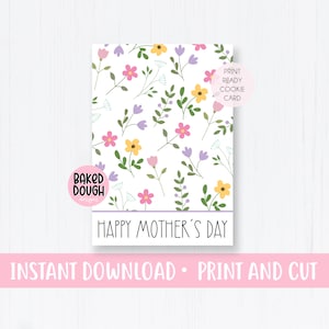 Tarjeta de galleta imprimible del Día de la Madre Descarga instantánea, etiqueta, tarjetas imprimibles de tarjeta de galleta mini, respaldo de caja, golosinas, mamá, mamás
