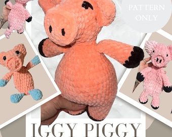 No-Sew Pig Plushie Crochet Pattern: Easy Farm Animal Stuffie (PDF)