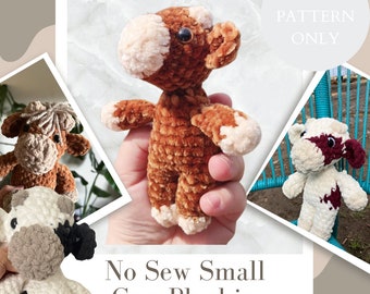 No-Sew Cow Plushie Crochet Pattern: Beginner Friendly (PDF Pattern)