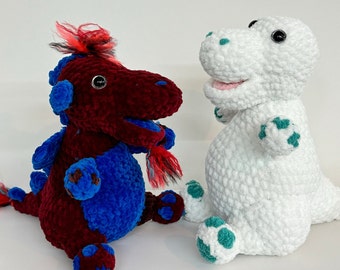 Modèle de dinosaure au crochet : amigurumi adapté aux débutants (modèle PDF)