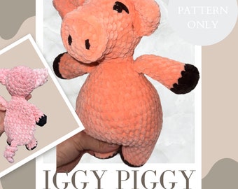 Crochet Pig Pattern: No Sew Plushie, Farm Animal (PDF Pattern)