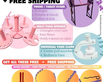 Crafting Tool Bundle – Yarn Spinner, Phone Stand, Universal Clamp