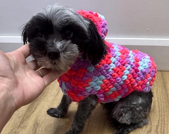 Crochet Dog Sweater Pattern with Hood: Adjustable Pet Hoodie (PDF Pattern)