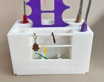 Crochet Stitch Marker Holder & Safety Eye Sizer STL FILE ONLY