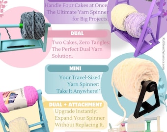 Modular Horizontal Yarn Spinner System – Dual & Quad Yarn Holder for Cakes and Skeins