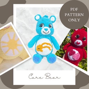 bear crochet pattern - care bear - amigurumi Crochet teddy bear pattern PDF Download Beginner Friendly Amigurumi Stuffed Animal