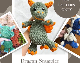 Crochet Dragon Snuggler Pattern: Beginner Friendly Amigurumi (PDF Pattern)
