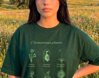 T-shirt végétal Venus Fly Trap Pichet de droséra plante Butterwort Drosera capensis Carnivore Byblis Aldrovanda Genlisea Pin rosée écologie Shirt