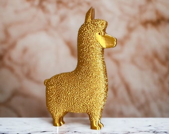 Gold Alpaca, Golden Llama, Cute Alpaca Statue For Decoration, Golden Llama Decor, Big Sizes