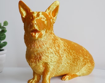Elegant Corgi Dog Statue, Home or Office Decor, Gift for Corgi Lovers