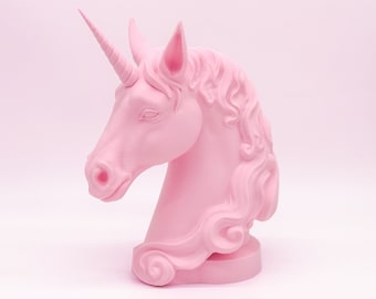 Beautiful Pink Unicorn Statue, Cute Pink Unicorn Head Statue For Desk, Table, Shelf, Perfect Gift