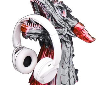 Soporte para auriculares con diseño de dragón multicolor, regalo para gamers