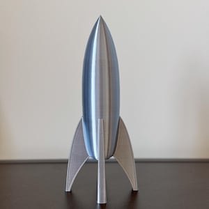 Silver Rocketship Silver Rocket Ship, Retro Rocket Ship Model, Rocket Decoration, Space ...