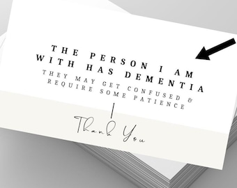 Minimal Ink Dementia Care Card