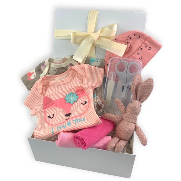 Baby Shower Gift Box - NewBorn Gift Box - Baby onesies set and nail clipper set - Welcome Baby Gift set - Baby Essentials