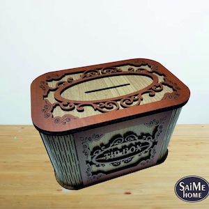 Tip Box, Customizable Piggy Bank, Wooden Tipping Box, Restaurant/Cafe Tip Box , Coin Bank