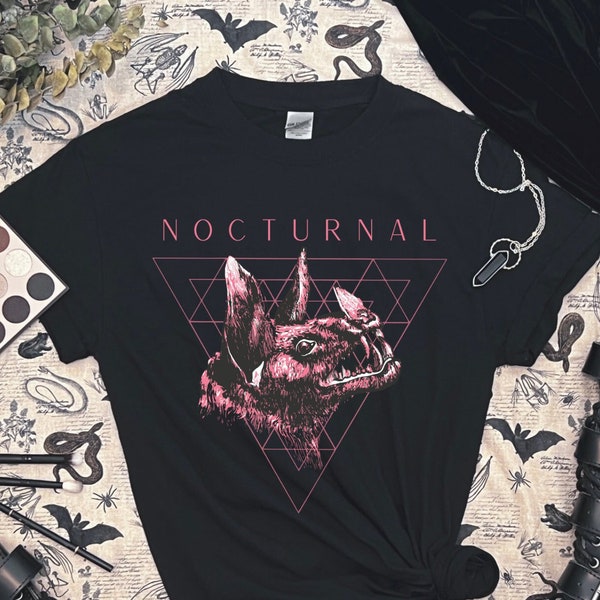 Vampire Bat Shirt, Nocturnal Bat tShirt, Nocturne, Gothic Clothing, Goth Shirt, Dark Academia, Dark Naturalism, Vampire Bat, Night Owl Tee