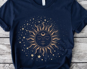 90s Celestial Shirt, Vintage Sun Tee, Celestial Galaxy Tshirt, The Sun Tarot, Boho Solar System Shirt, Whimsigoth, Retro 90s Nostalgia