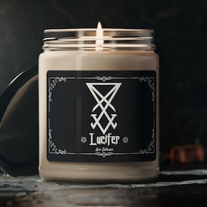 Lucifer Candle, Lucifer Sigil, Satanic Diety Invocation, Satanic Decor, Hail Satan, Devil Altar, Witchy Decor, Satanic, Demonic Ritual