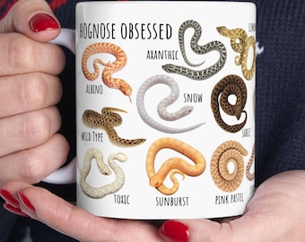 Hognose Snake Mug, Hognose Morphs, Hognose, Snake Mug, Snake Lover Gift, Snake Mom, Reptile Lover Gift, Snake Gifts, Hognose Lovers