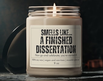 Dissertation Candle, PhD Graduation Gift, PhD Student, Dissertation Gift, Doctorate Gift, PhD Gift, Doctorate Graduation Gift, New Doctor
