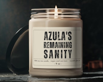 Vela divertida de Azula, regalos de Avatar, Atlas, Nación del Fuego de Azula, regalo de la serie Airbender, inspirado en Avatar, Airbender, regalos divertidos de personajes de series