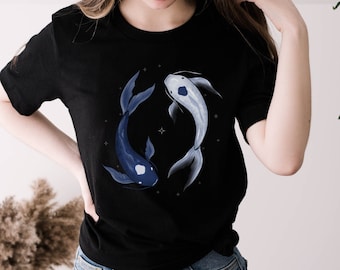 Koi Fish Shirt, Yin and Yang T Shirt, Yin Yang, Ocean and Moon Spirit, Last Avatar Gift, Airbender Shirt, Avatar Spirit Koi Fish Tee