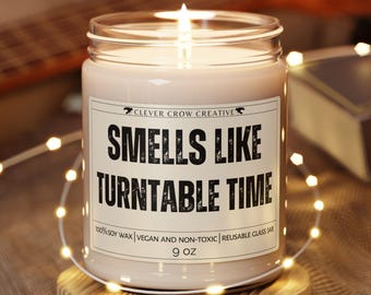 Vinyl Lover Candle, Record Lover Gift, Vinyl Collector Gift, Music Lover Candle, Record Player Gift, Turntable Decor Record Listening Candle