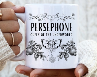 Taza de Perséfone, Hades y Perséfone, mitología griega, diosa griega, regalos de mitología antigua, reina del inframundo, decoración gótica