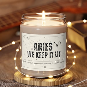 Aries Candle, Zodiac Candle, Fire Sign, Aries Gifts, Astrology Gifts, Aries, Star Sign, Astrolgy Candles, March Birthday April Birthday Gift
