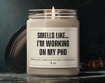 Vela de doctorado, Regalo de tesis doctoral, Regalo de nuevo estudiante de doctorado, Regalo de doctorado, Regalo de profesor universitario, Regalo de tesis doctoral, Vela de estudio