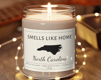 Świeca North Carolina, Raleigh, Charlotte, Asheville, Wilmington, Karolina Północna, Świeca do nowego domu, Nasz pierwszy dom, Prezent na nowe mieszkanie, Prezent na parapetówkę