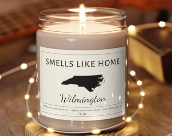 Wilmington NC Candle, Wilmington, cadeaux de Caroline du Nord, nouveau propriétaire, bougie NC, carte de Wilmington, cadeau de déménagement, cadeau de départ