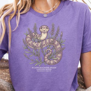Lavender Hognose Snake Shirt, Hognose Shirt, Snake Lover Shirt, Snake Tshirt, Plains Hognose, Reptile Lover Gift, Snake Mom Purple Snake Tee