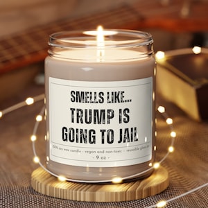 Funny Anti Trump Candle, Donald Trump, Lock Him Up, Trump for Prison, Fuck Trump, Trump Sucks, Trump Indictment Jail, Funny Political Gifts