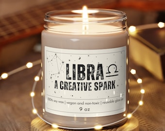 Libra Candle, Zodiac Candles, Libra, Astrology Candles, Horoscope, Libra Star Sign, Zodiac Sign, Birth Month, October Bday Celestial Gift