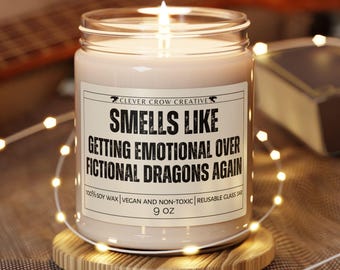 Funny Reading Candle, Book Lover Candle, Romance Book Lover, Fantasy Book Lover, Dragon Lover Gift, Bookworm Gift, Romantasy, Bookish Gift