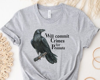 Funny Raven Shirt, Crow Tee, Common Raven, American Crow, Funny Bird Gift, Crow Shirt, Funny Crow, Bird Lover Gift, Bird Nerd