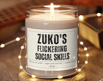 Vela divertida de Zuko, regalos de Avatar, vela socialmente incómoda, último Avatar, príncipe Zuko, vela del personaje Fuego, regalo divertido de Avatar, vela novedosa