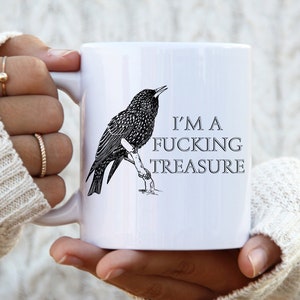 Rude Starling Mug, European Starling, Funny Bird Gift, Vulgar Birds, Rude Birds, Bird Mug, Sassy Starling, Swear Coffee Mug, Bird Nerd Gift